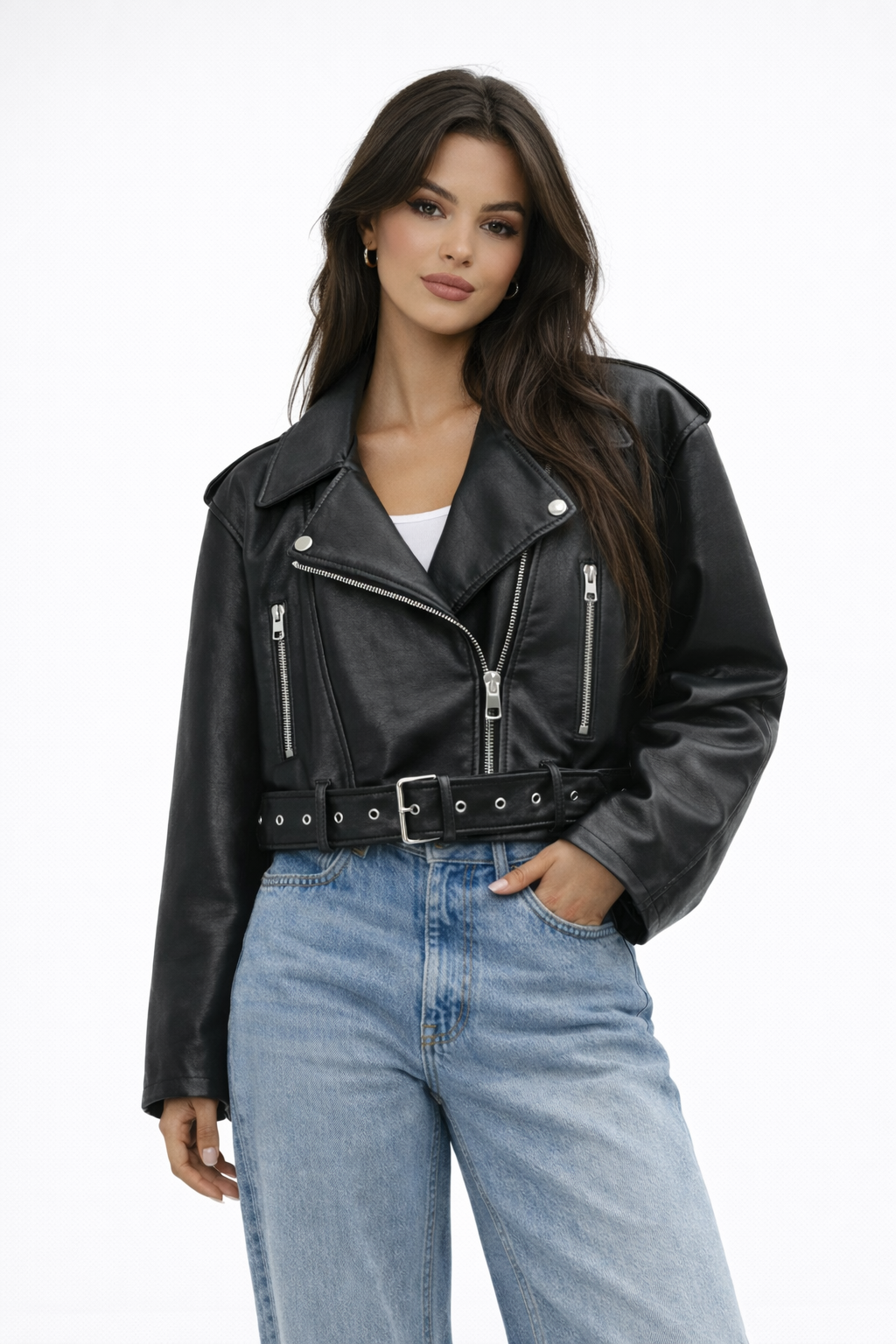 Montreal Cropped Biker Jacket