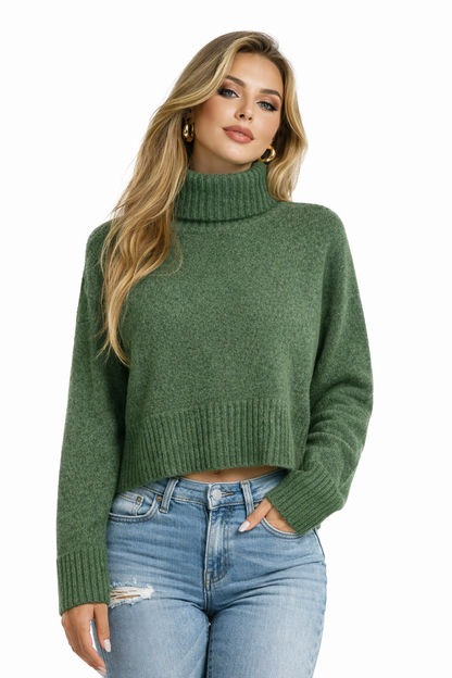 Sophie Cropped Turtleneck Sweater
