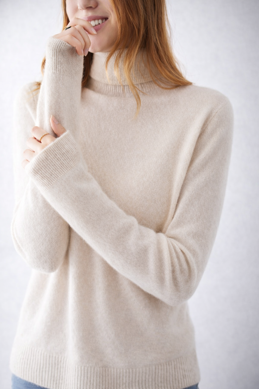 Celine Premium 100% Pure Kasjmier Coltrui Dames Luxe Fijngebreide Sweater