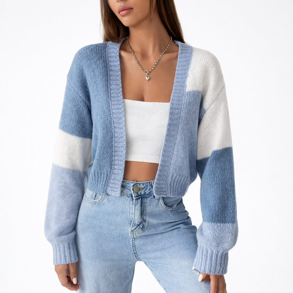 Carmen Comfy Blush Colourblock Cropped Vest