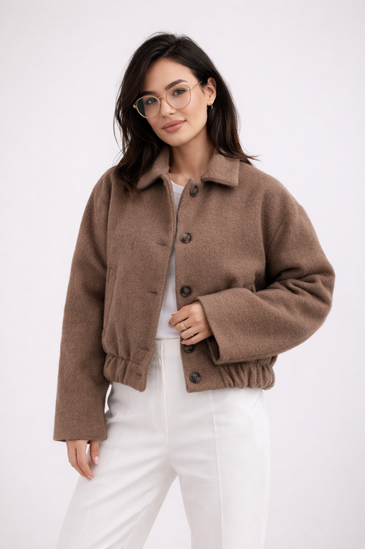 Luna Spring Jacket Wolmix Tussenjas voor een Stijlvol Voorjaar