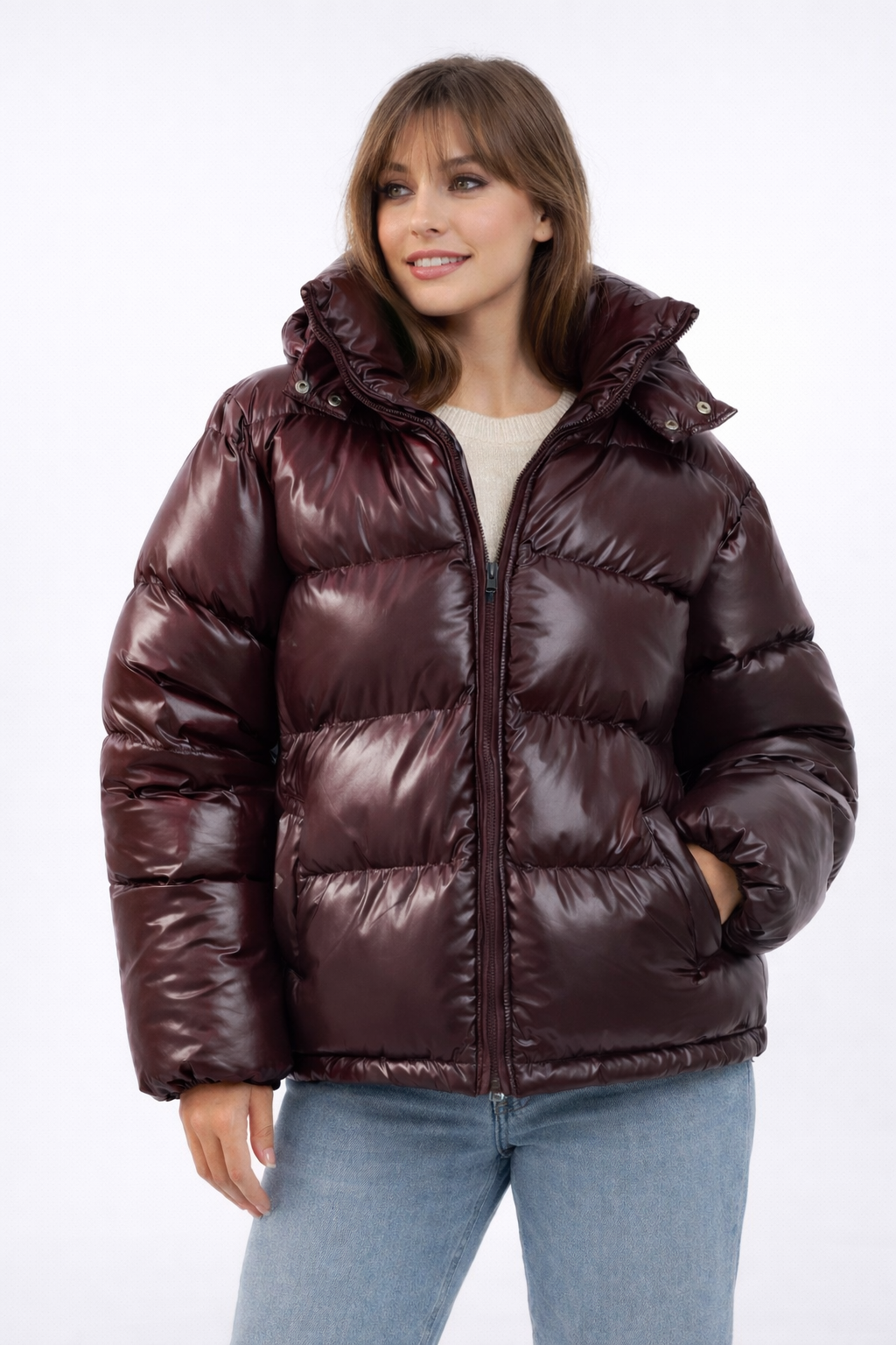 Nellis Glossy Puffer Moderne Lichtgewicht Dames Jas