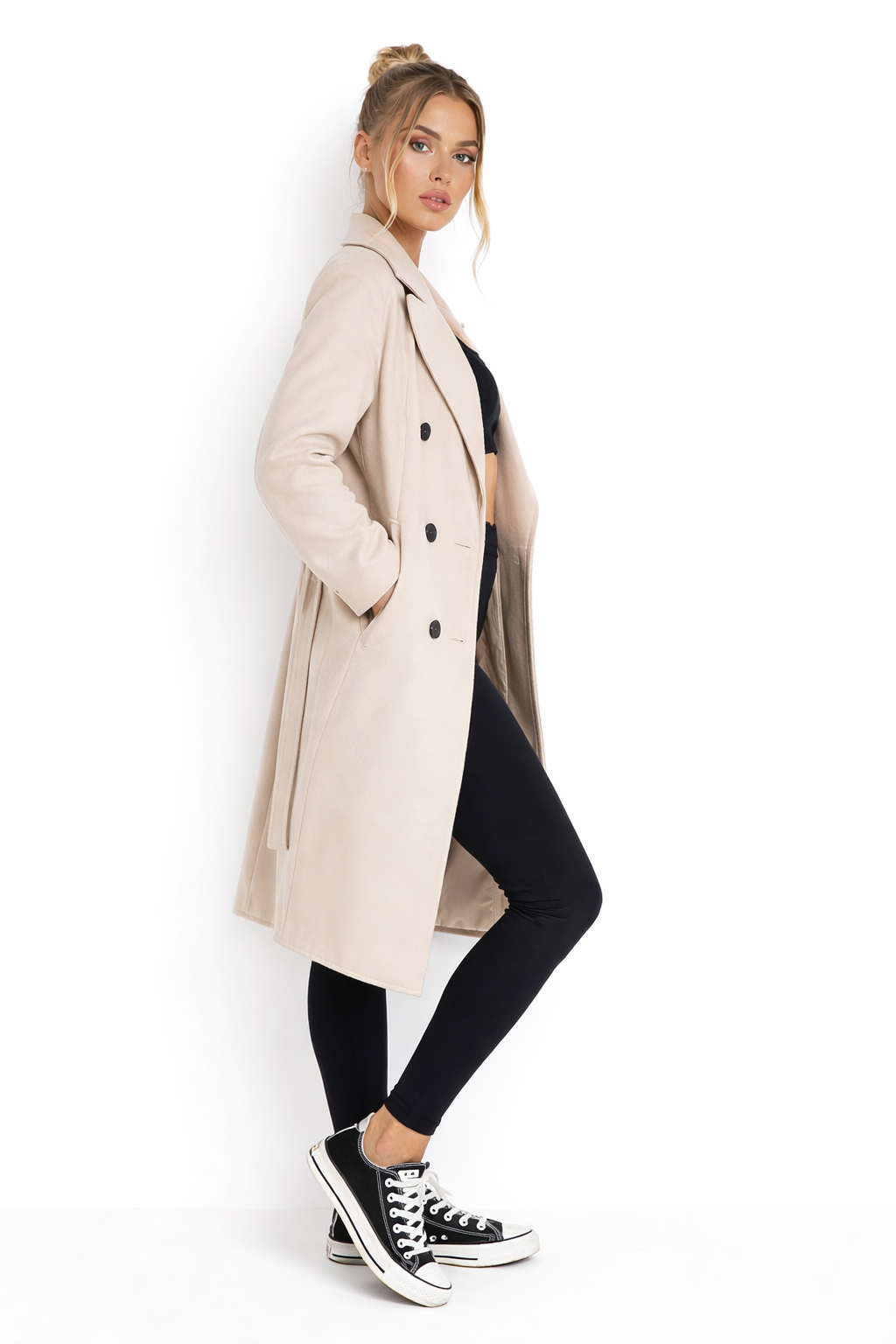 Cindy Lange Wollen Trenchcoat met Ceintuur