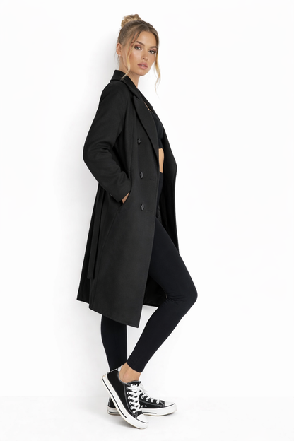 Cindy Lange Wollen Trenchcoat met Ceintuur