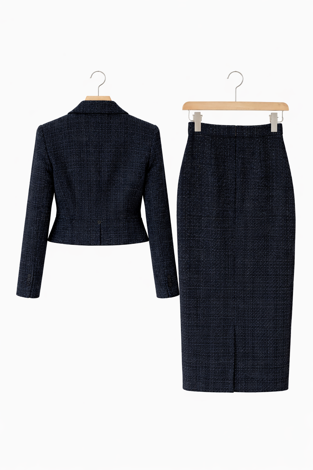 Éliane Tweed Set – Elegante 2-delige Dames Blazer & Midi Rok