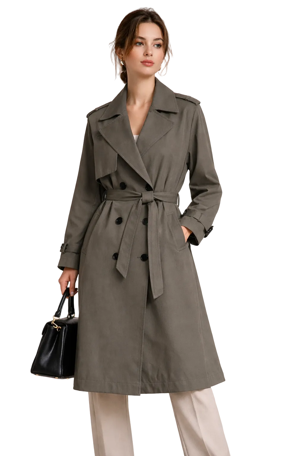 Madison Lange Dames Trenchcoat – Elegante Tijdloze Jas voor Lente & Herfst
