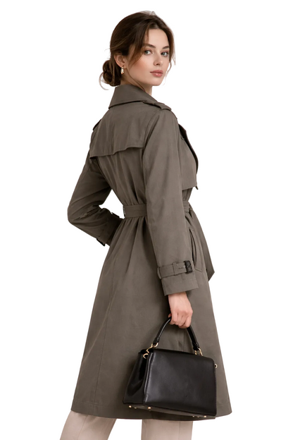 Madison Lange Dames Trenchcoat – Elegante Tijdloze Jas voor Lente & Herfst