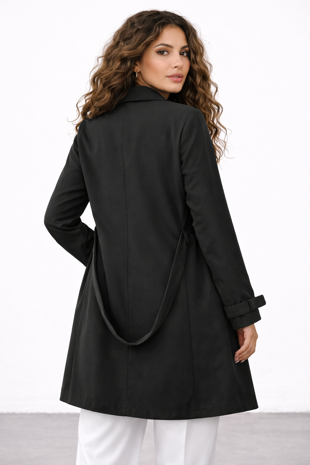 Aveline Tailored Trenchcoat Dames – Luxe Lange Trench met Ceintuur