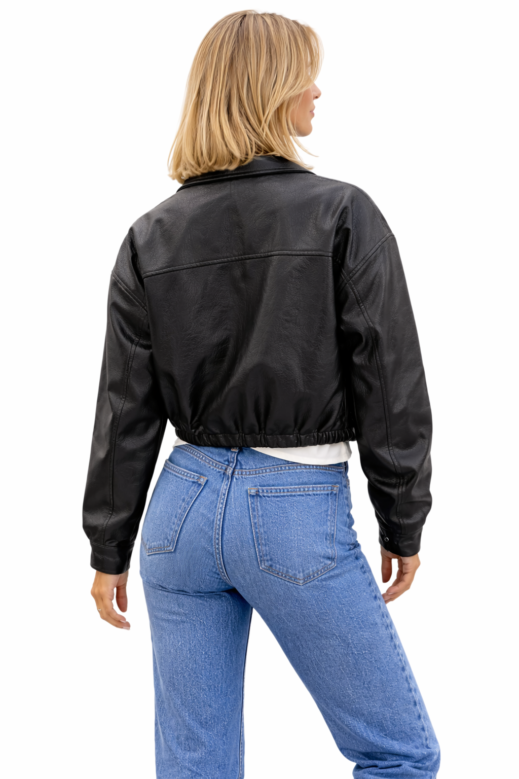 Mero Zwarte Bomberjack Dames | Gevoerd, Cropped Fit, Glanzend Materiaal