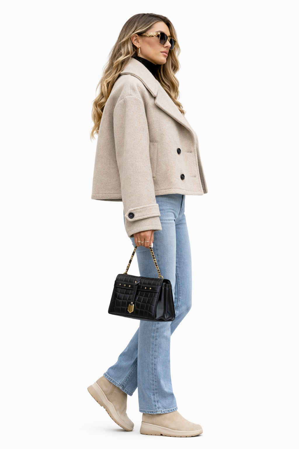 Caro Korte Damesjas met Dubbelrijs Sluiting