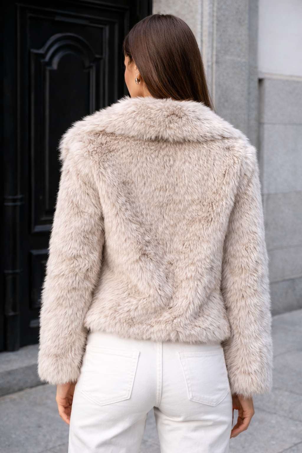 Sophie Damesjas van Imitatiebont – Warme Luxe Winterjas met Elegante Pasvorm