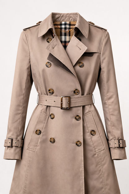 Poppy Luxe Beige Trenchcoat Dames – Elegante Getailleerde Trenchcoat