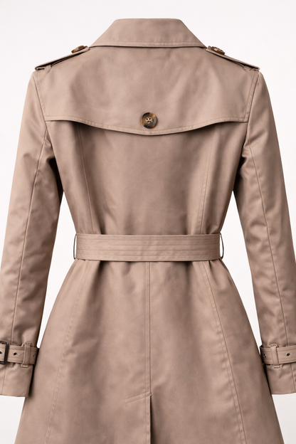 Poppy Luxe Beige Trenchcoat Dames – Elegante Getailleerde Trenchcoat