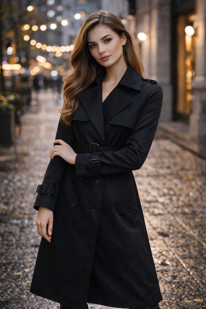 Elegante Dames Trenchcoat Middellang