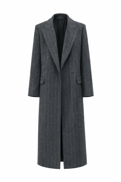 Atelier Pinstripe Maxi Coat