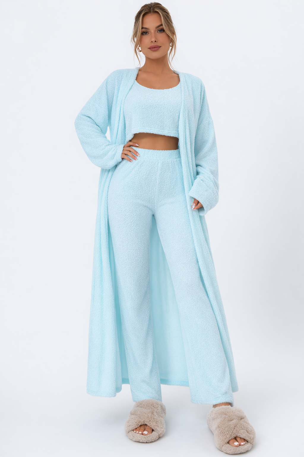 Avery 3-Delige Dames Lounge Set – Warme Zachte Pyjama / Huispak Dames