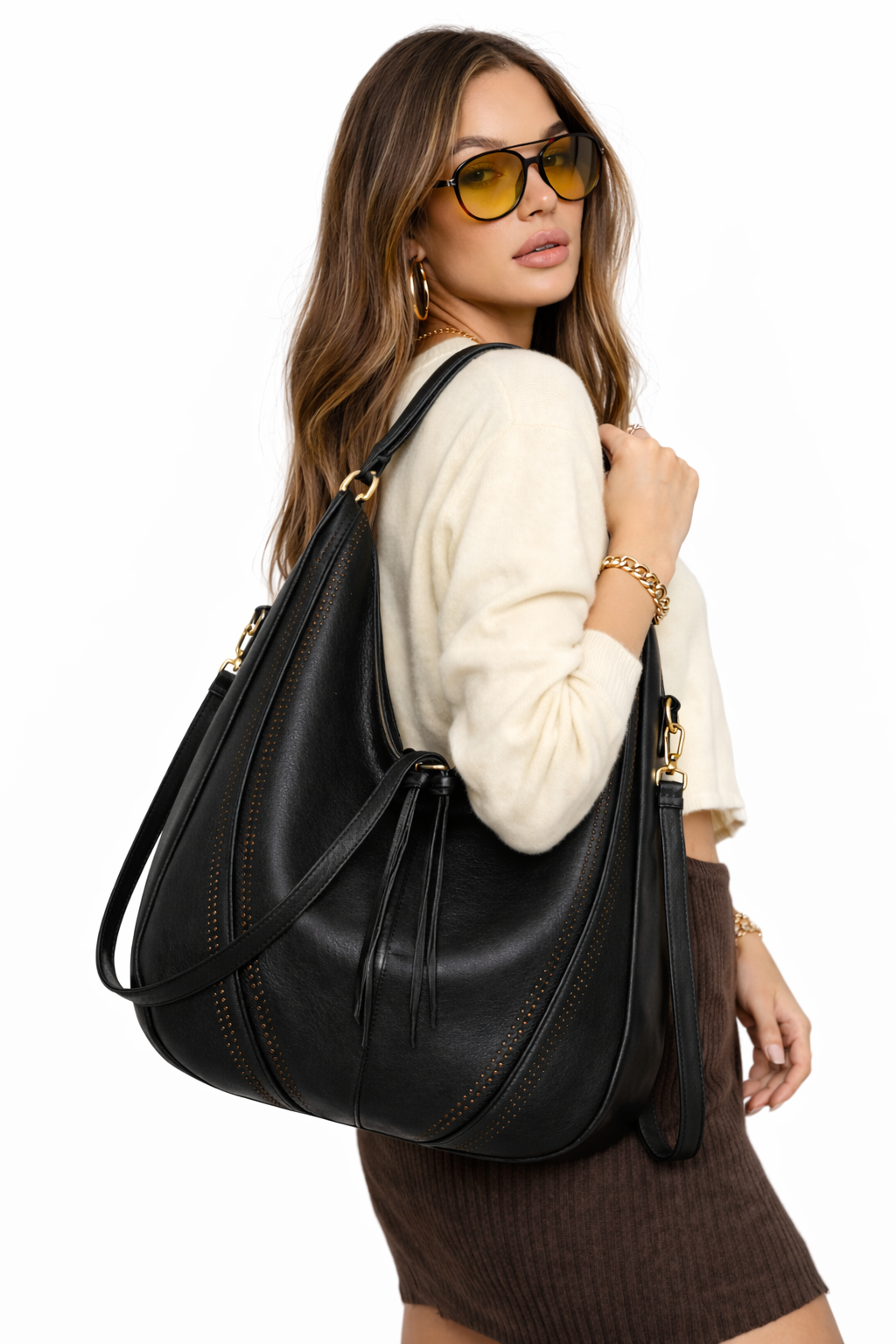 Arianna Dames Schoudertas | Zwart PU-Leer, Ruim en Stijlvol