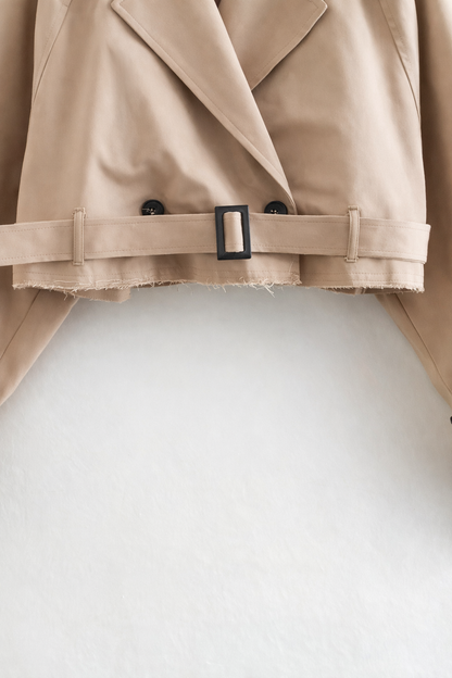 Nora Korte Dames Trenchcoat Met Ceintuur
