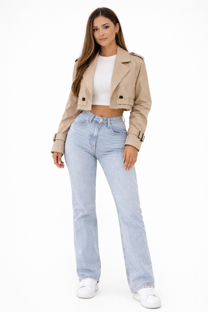 Nora Korte Dames Trenchcoat Met Ceintuur