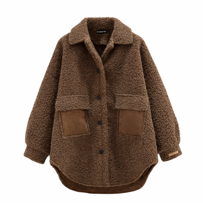 Vera Dames Teddy Jas – Zacht Gevoerd, Oversized Fit