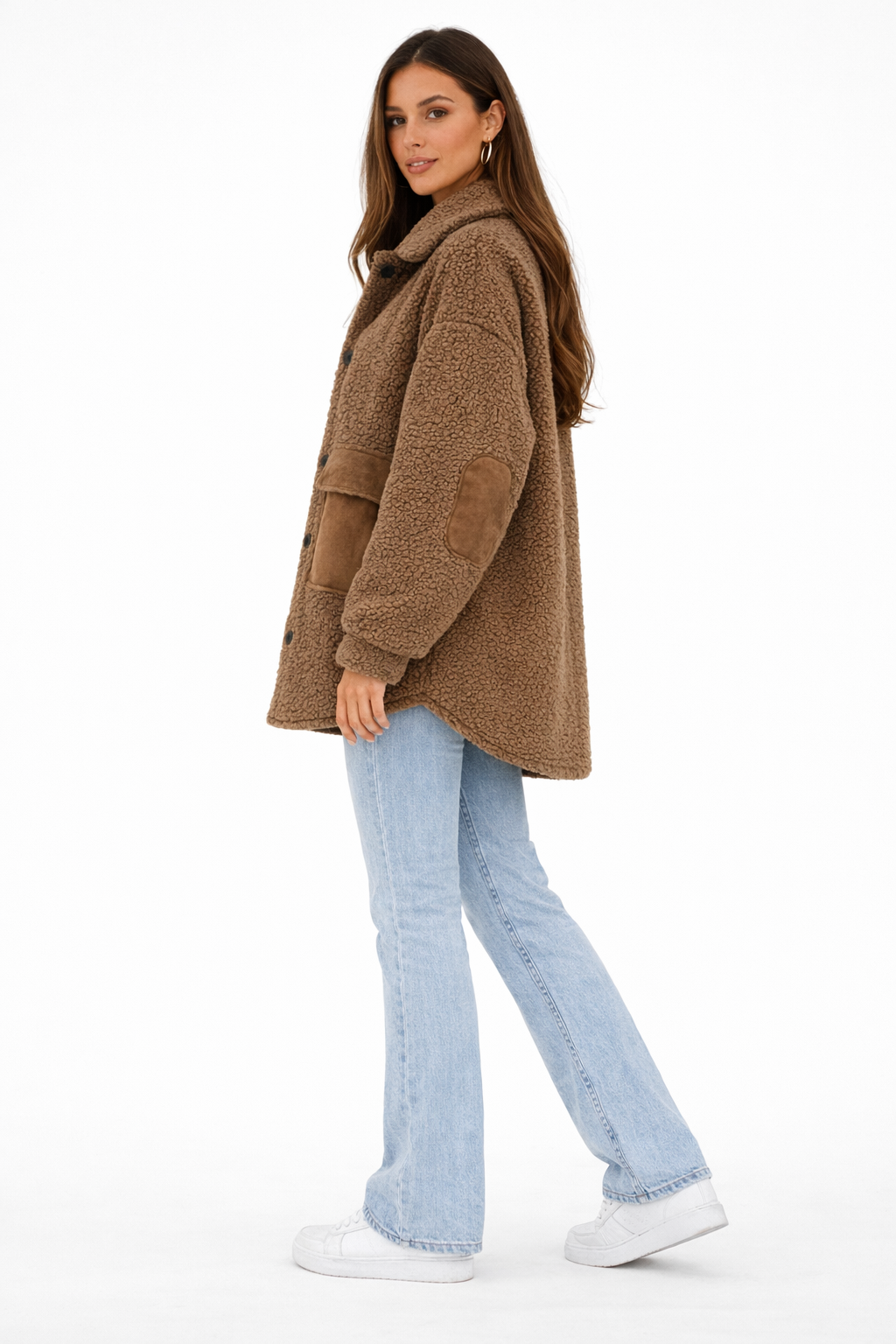 Vera Dames Teddy Jas – Zacht Gevoerd, Oversized Fit