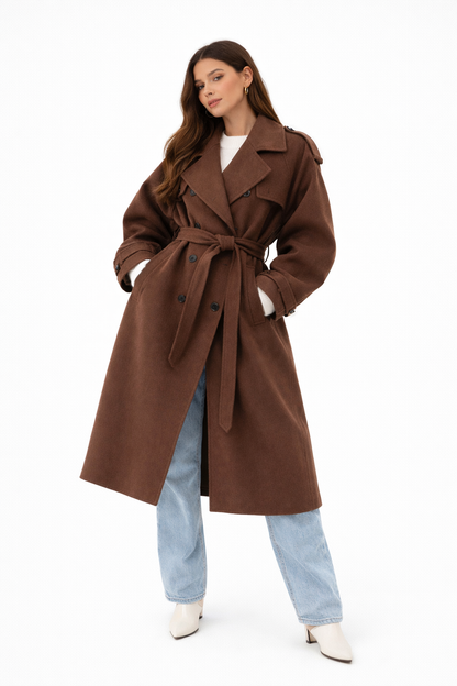 Diana Dames Trenchcoat | Luxe Wolmix, Oversized