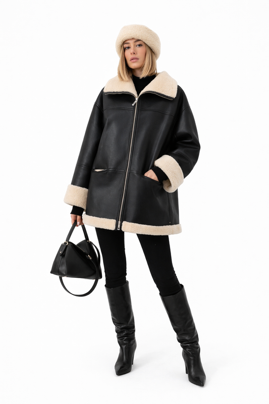 Nora Dames Winterjas | Gewatteerd met Teddy Fleece Voering