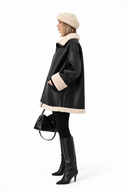 Nora Dames Winterjas | Gewatteerd met Teddy Fleece Voering