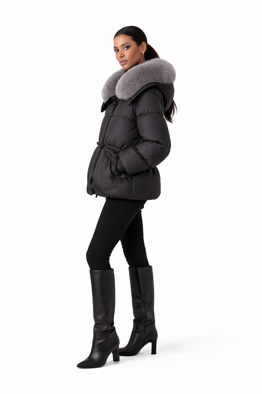 Cleo Dames Pufferjas – Bontkraag