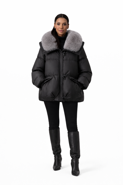 Cleo Dames Pufferjas – Bontkraag