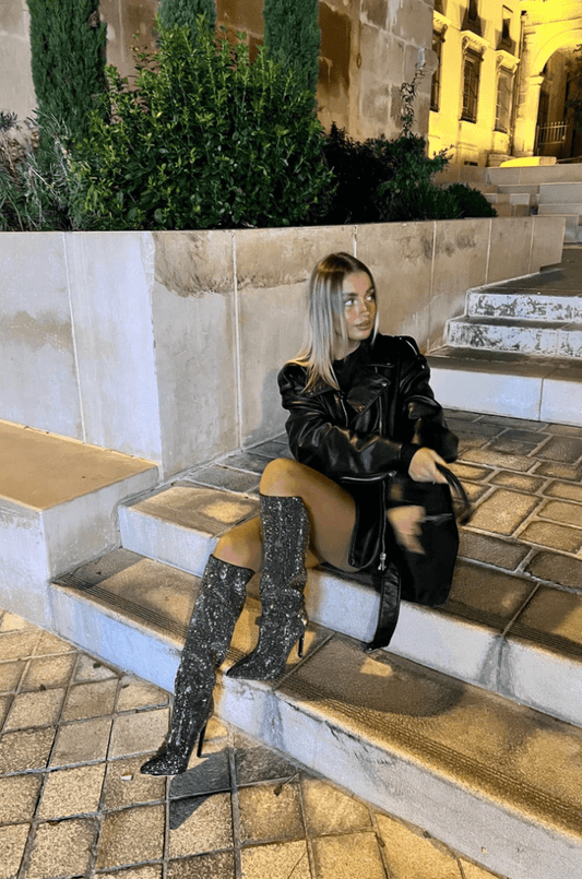 Chloé | Luxe Overknee-Stiefels met Strassdetails