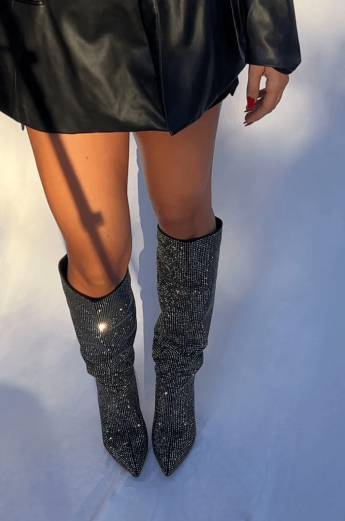 Chloé | Luxe Overknee-Stiefels met Strassdetails
