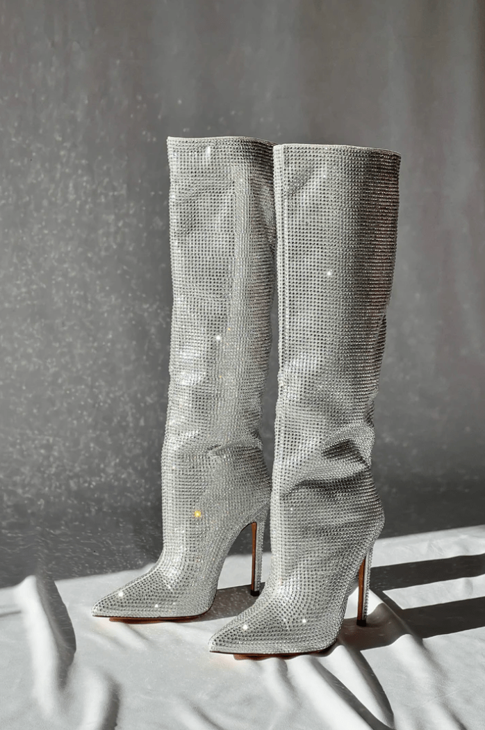 Chloé | Luxe Overknee-Stiefels met Strassdetails