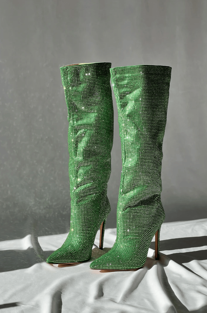 Chloé | Luxe Overknee-Stiefels met Strassdetails