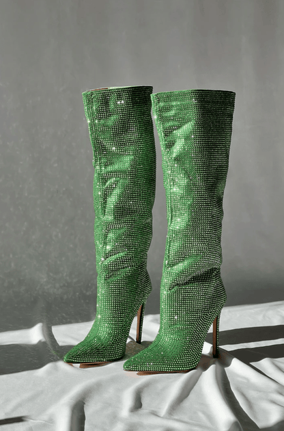 Chloé | Luxe Overknee-Stiefels met Strassdetails