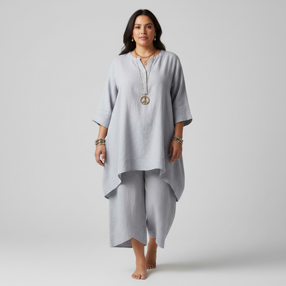 Comfortabele dames set met tuniek en losse broek