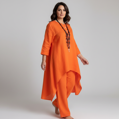 Comfortabele dames set met tuniek en losse broek