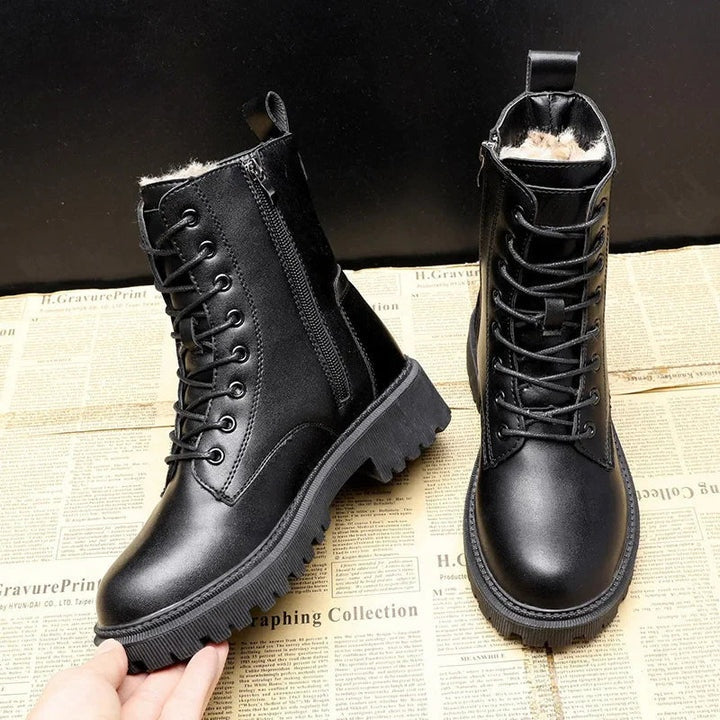 Comfortabele gevoerde winterlaarzen dames met antislip zool