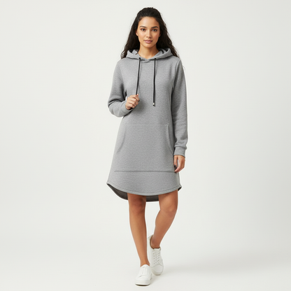 Comfortabele hoodie jurk dames met capuchon – Amélie