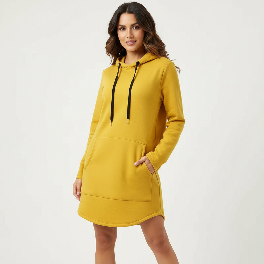 Comfortabele hoodie jurk dames met capuchon – Amélie