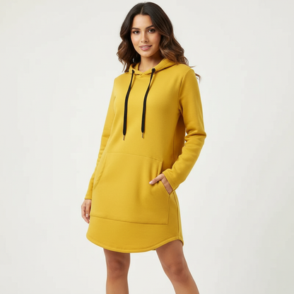 Comfortabele hoodie jurk dames met capuchon – Amélie