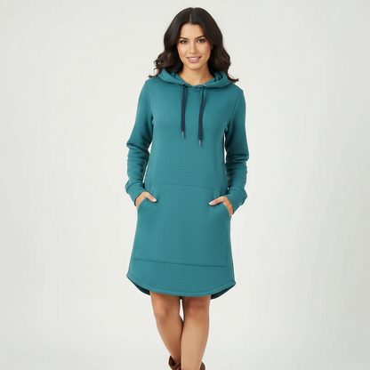 Comfortabele hoodie jurk dames met capuchon – Amélie