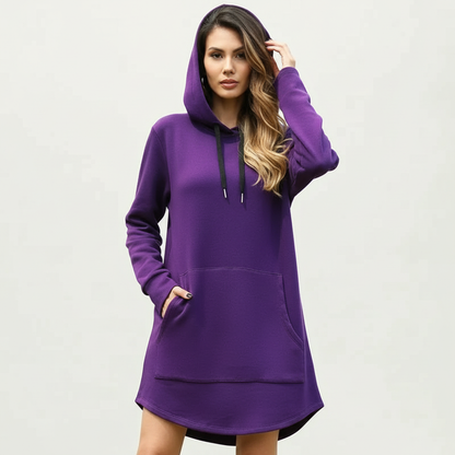 Comfortabele hoodie jurk dames met capuchon – Amélie