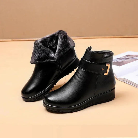 Comfortabele orthopedische winterlaarzen van leer met warme voering