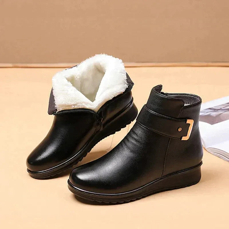 Comfortabele orthopedische winterlaarzen van leer met warme voering