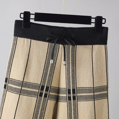 Comfortabele palazzo dames pantalon met ruit – Anna