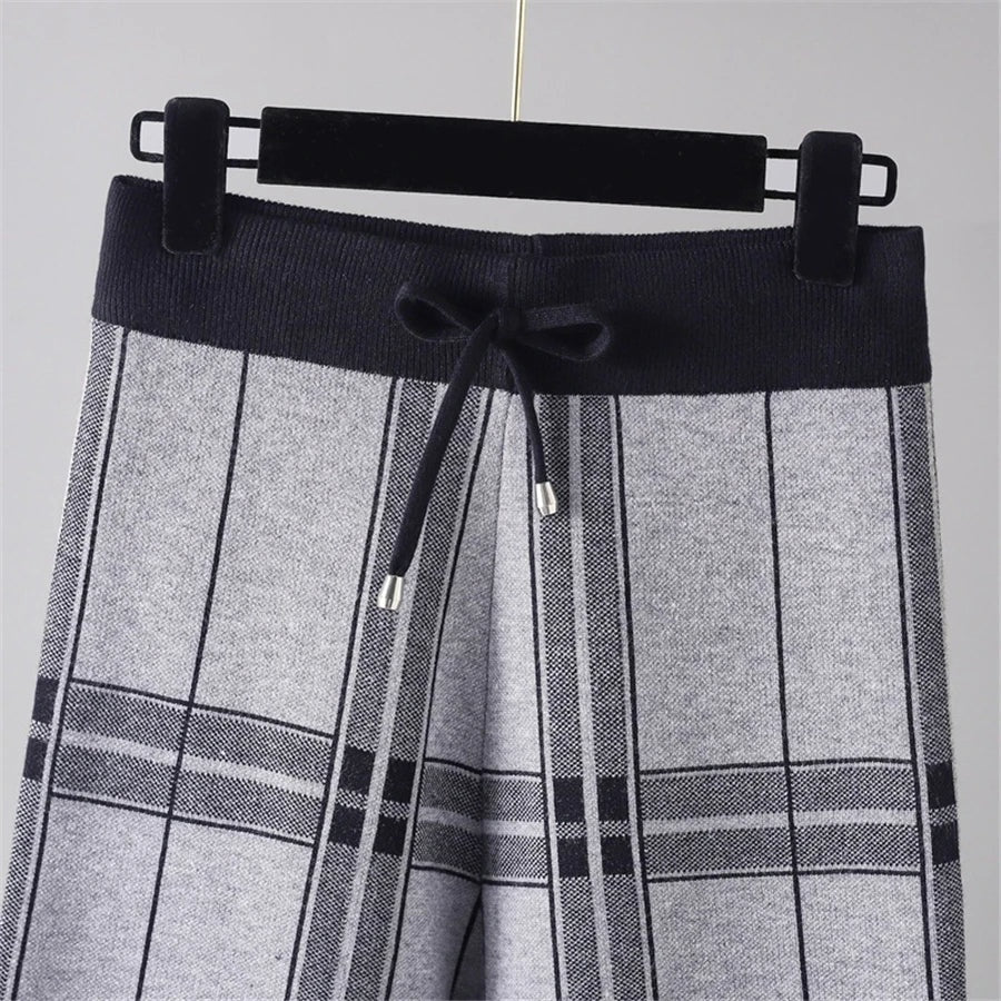 Comfortabele palazzo dames pantalon met ruit – Anna
