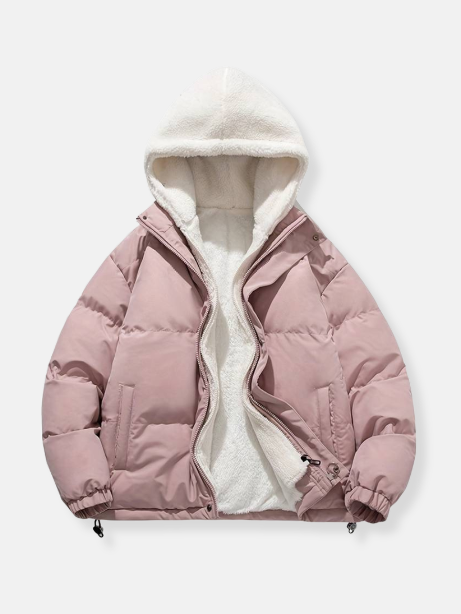 Comfortabele teddy gevoerde winterjas dames