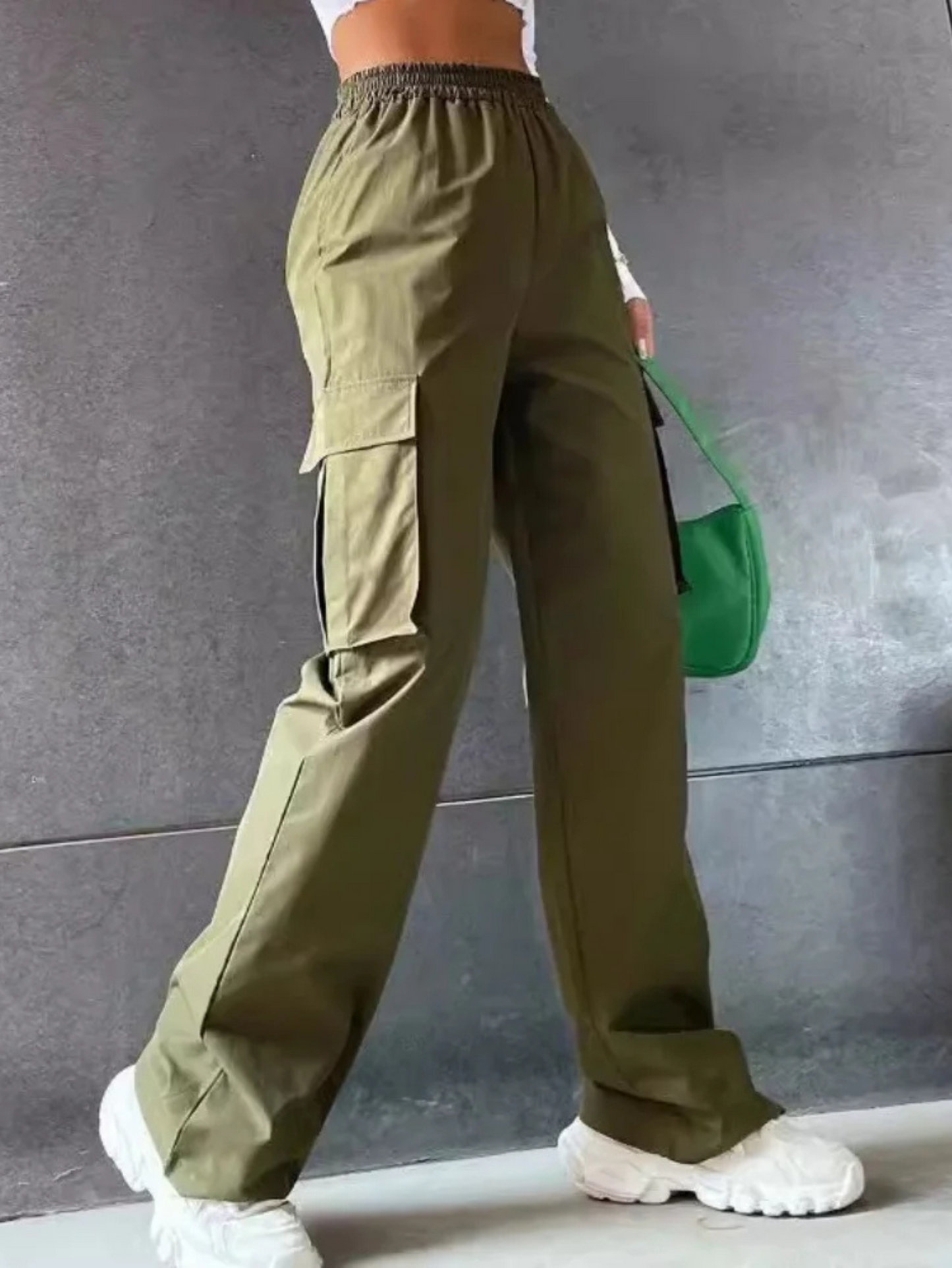 Comfortabele wide-leg cargo pantalon – Elara