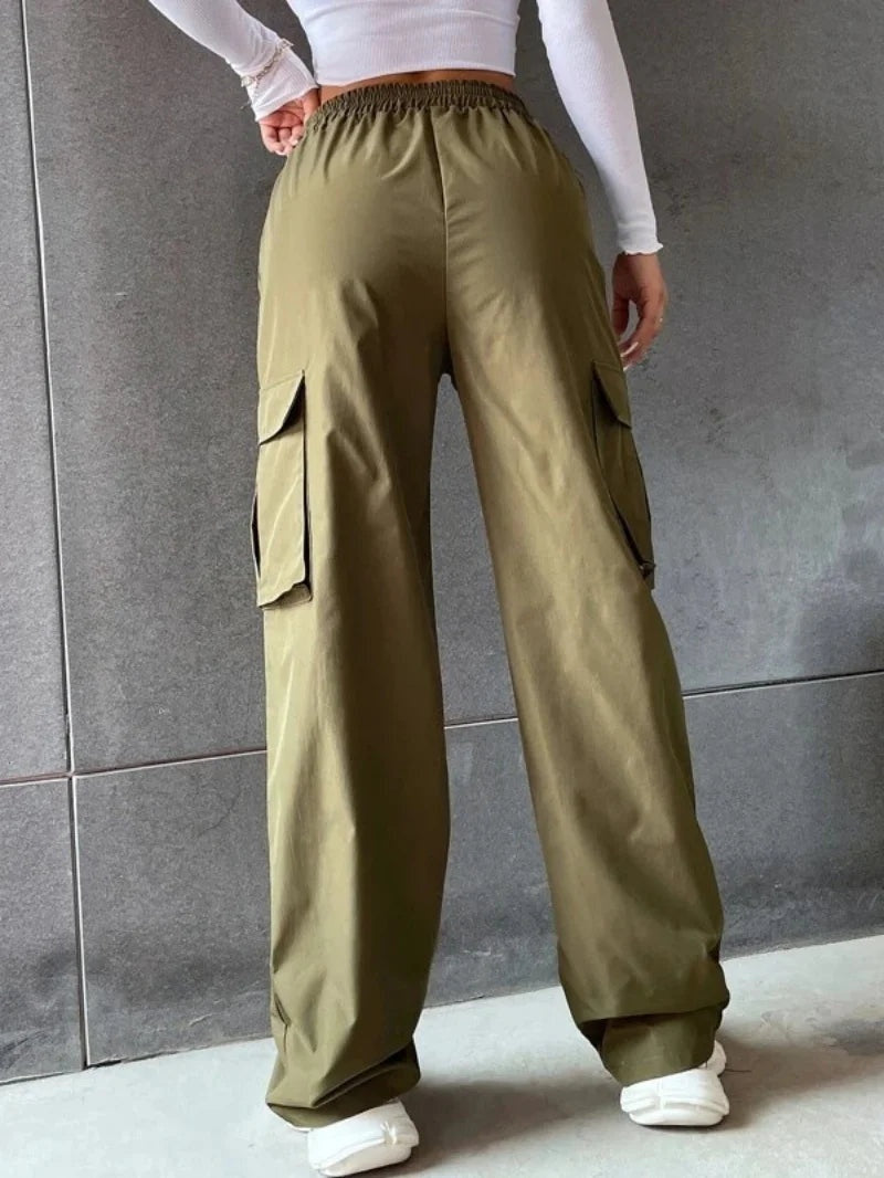 Comfortabele wide-leg cargo pantalon – Elara